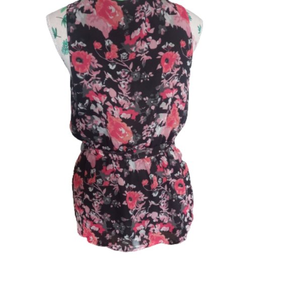 Jeanswest faux wrap floral top with elastic waist and tie (Size 12) - Picture 4 of 5